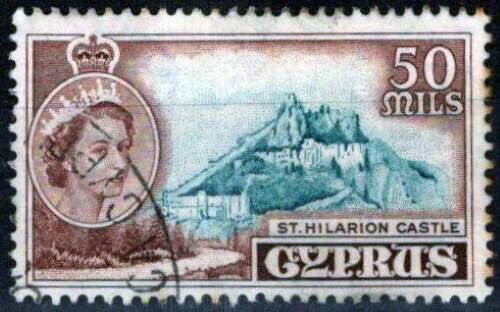 Cyprus 178 used 50m red brwn & aqua St. Hilarion Castle 020123-S26M