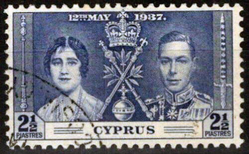 Cyprus 142 used 2 1/2p Coronation issue Royalty 020123-S29M