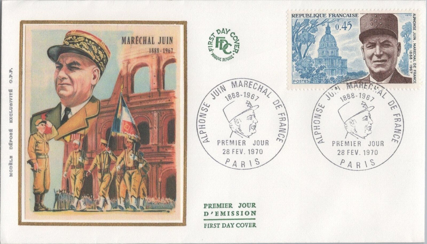 France FDC 1266 Modele Depose Exclusivite Marshal A P Juin 070422SM58