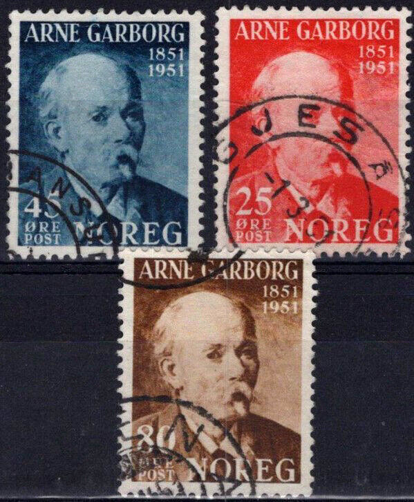 Norway 318-320 used Arne Garborg, Poet, Poetry 021823S38