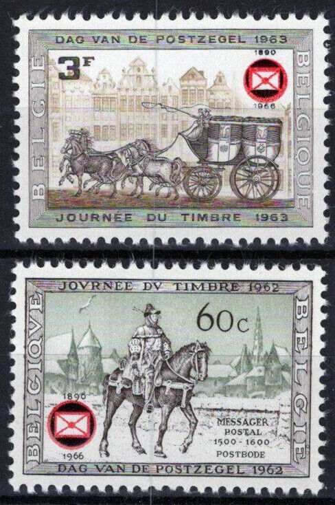 Belgium 677-678 MNH  Philatelic Assoc  Postal Wagon  Horse ZAYIX 021823S53M