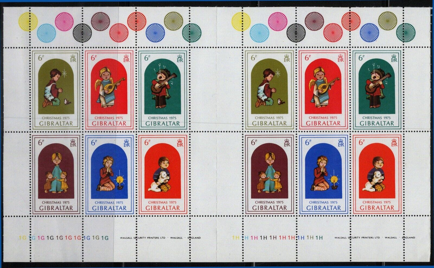 Gibraltar 325 MNH Christmas block gutter pairs Music 121022SL19M