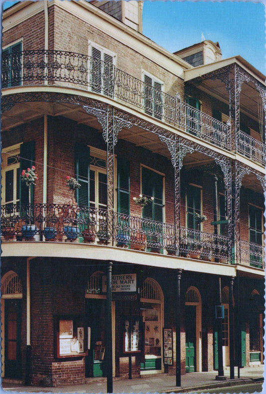 ZAYIX Delicate Lace Balconies Vieux Carre New Orleans street scene NOLA Postcard