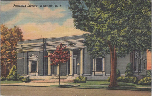 ZAYIX Patterson Library, Westfield, New York Linen vintage Postcard