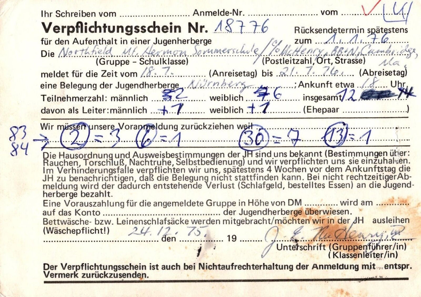 ZAYIX US Air Mail 18c postcard rate Youth Hostel reservation Germany 031923SM99