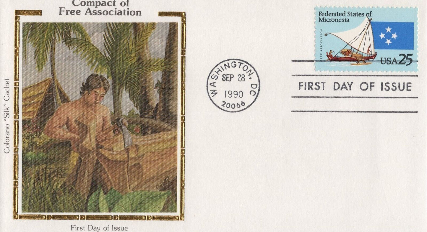 US Colorano 'Silk' FDC 2506-2507a 3 Micronesia, Marshall Is.