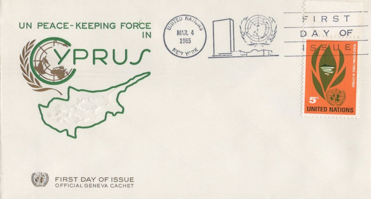 United Nations FDC Cyprus Peacekeeping Geneva cachet 031823-SM104