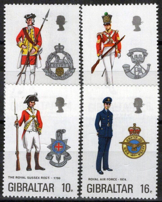 Gibraltar 310-313 MNH Military Uniforms Royal Air Force 042523S71M