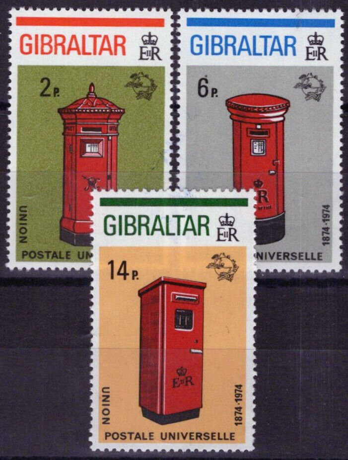 Gibraltar 307-309 MNH UPU Pillar Boxes Postal Service 042523S70M