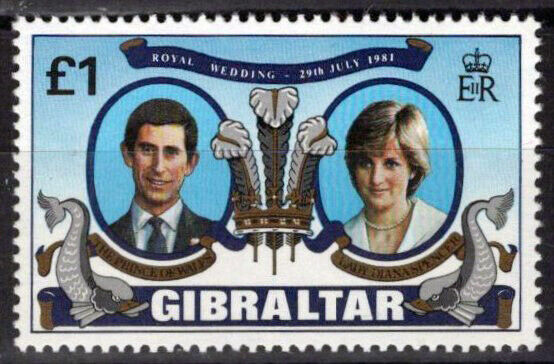 Gibraltar 406 MNH Royal Wedding Prince Charles Lady Diana 042523S89M