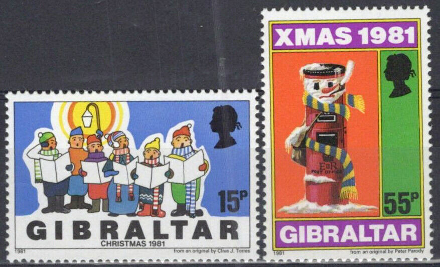 Gibraltar 414-415 MNH Christmas Children Singing Mailbox 042523S91M