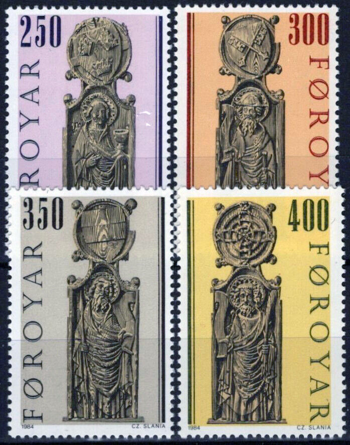 Faroe Islands 102-105 MNH Pew Gables Saints Religion Carvings 051023S66M