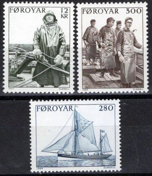 Faroe Islands 112-114 MNH Fishing Boat Fishermen 051023S69