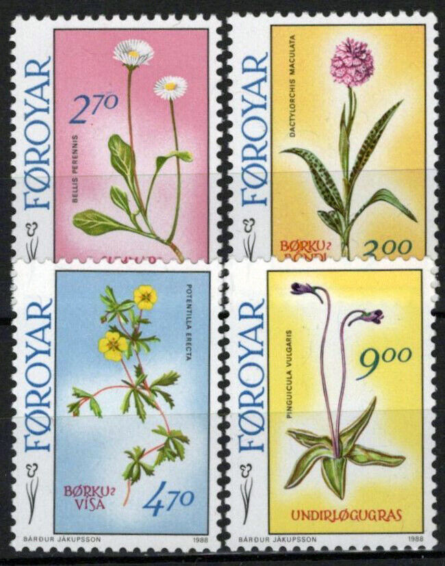 Faroe Islands 169-172 MNH Flowers Plants Nature 051023S76