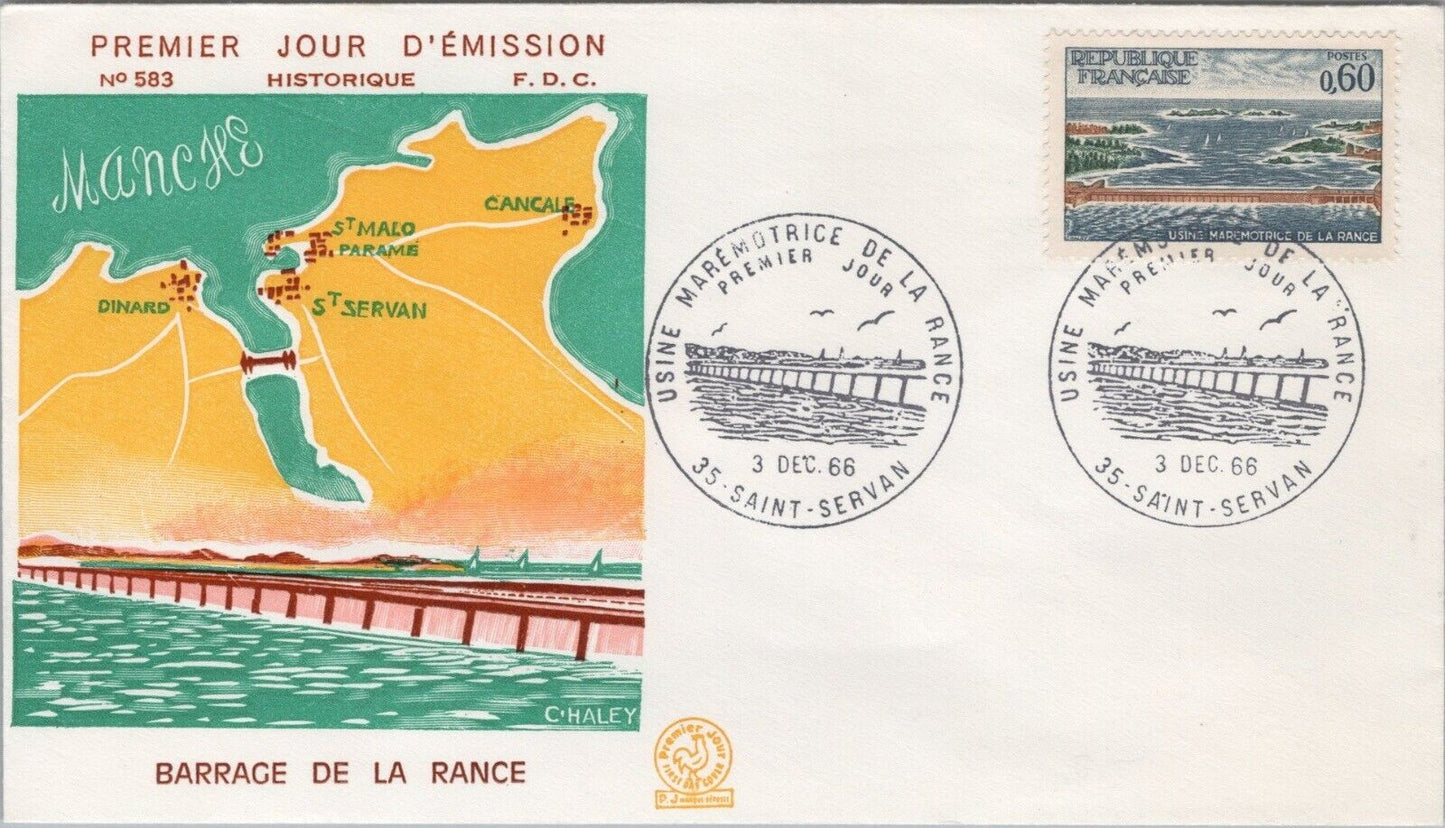 France Modèle Déposé FDC C. Haley Rance Dam Sailboats Maps 040922SM239