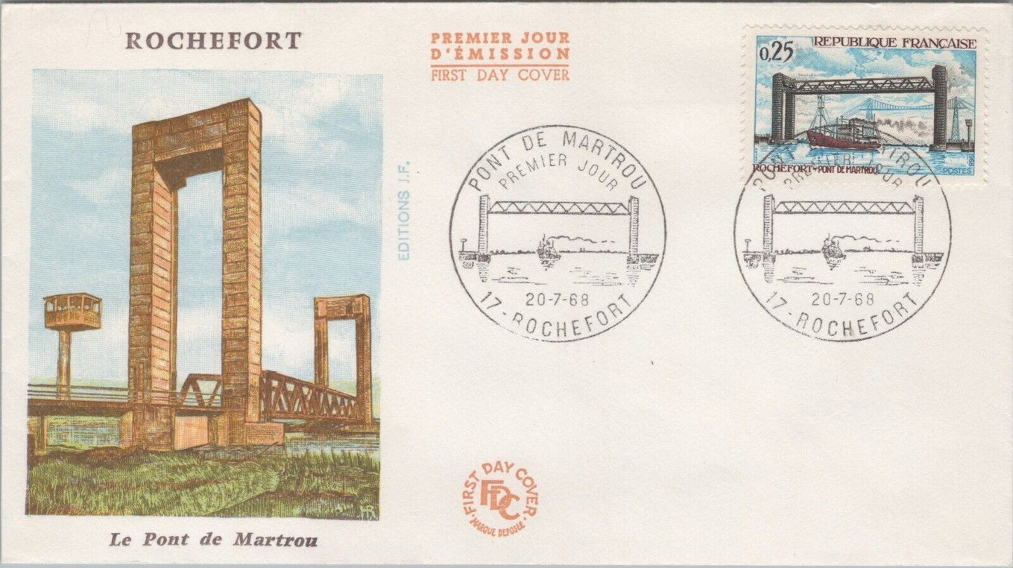 France Edditions J.F. FDC Rochefort -Bridges at Martrou Ships 040922SM246