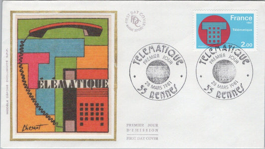 France First Day Cover FDC Modele Depose Telecommunications 040922SM182