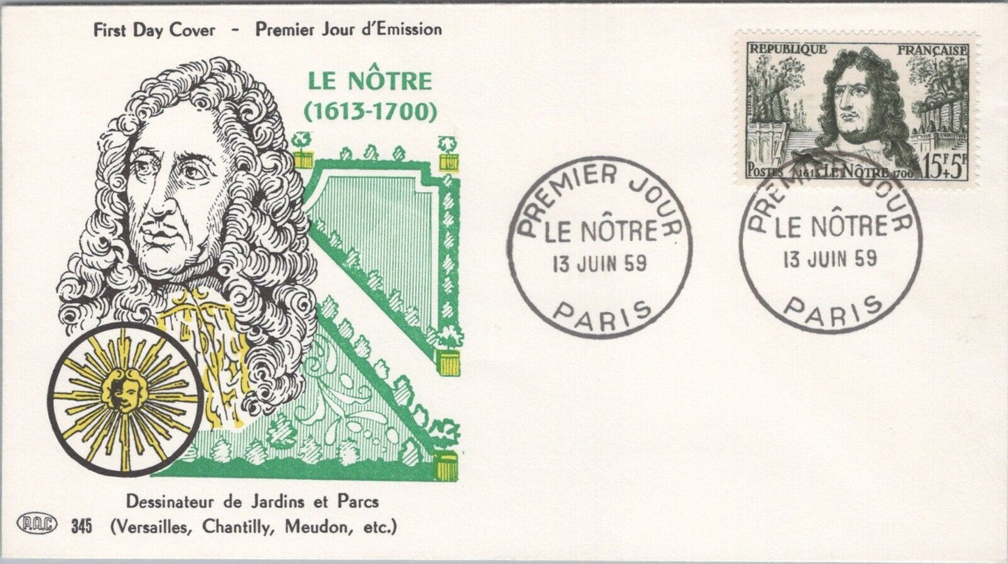 France FDC PAC Le Notre Designer of Gardens & Parks 040922SM143