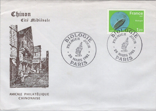 France FDC Chinon Medieval City Historical Biology Science 040922SM186