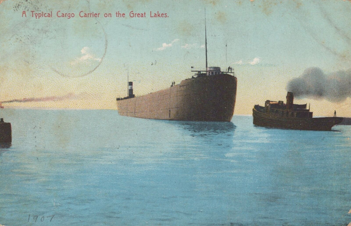 ZAYIX Postcard Great Lakes Ship Typical Ore Cargo Carrier c1907 Divided Back