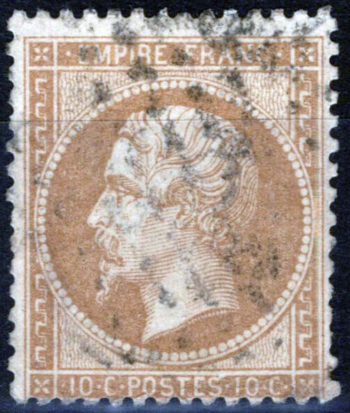 France 25 Used 10c bis yelsh Emperor Napoleon III 051023SM58