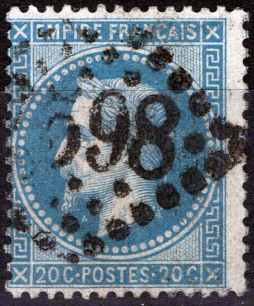 France 26 Used 20c bl bluish Emperor Napoleon III 051023SM59