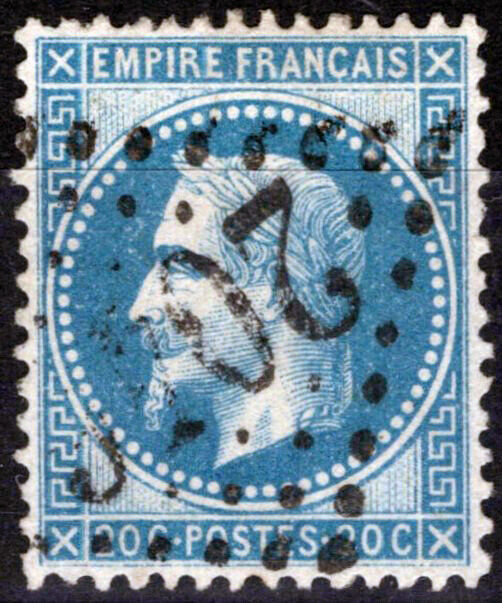 France 33 Used 20c bl bluish Emperor Napoleon III 051023SM61