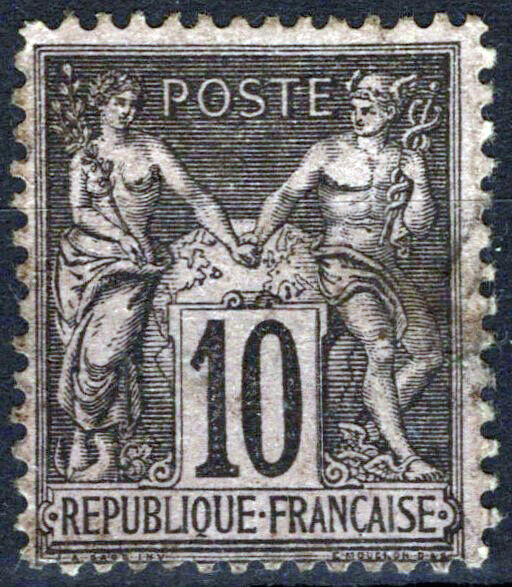 France 106 Used Type I 10c blk lavender Peace & Commerce 051023SM71