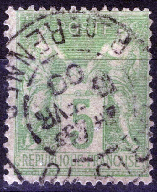 France 105 Used Type I 5c yel grn Peace & Commerce 051023SM70