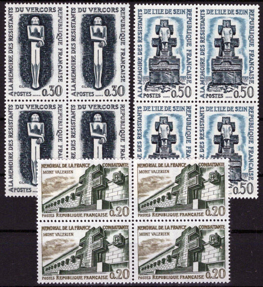 France 1029-1031 MNH Block Monuments WWII French Underground 051023SM143