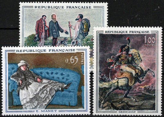 France 1049-1051 MNH Paintings Artist Courbet Manet Horses 051023SM144M