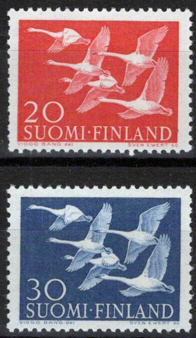 Finland 343-344 MNH Birds Whooper Swans Nature 051023S150