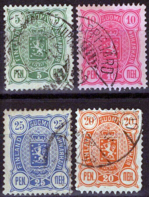 Finland 39-42 Used Coat of Arms National Emblems 051023S137