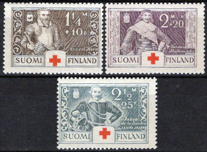 Finland B15-B17 MNH Semi-Postal Evert Horn Jakob de la Gardie 032323SM140