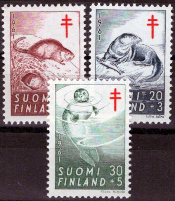 Finland B160-B162 MNH Semi-Postal Wildlife Animals Otters 032323SM147M