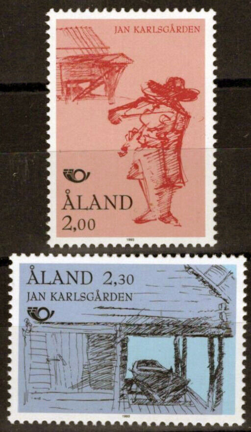 Aland Islands 73-74 MNH Artwork Jan Karisgarden Boats 032323SM152