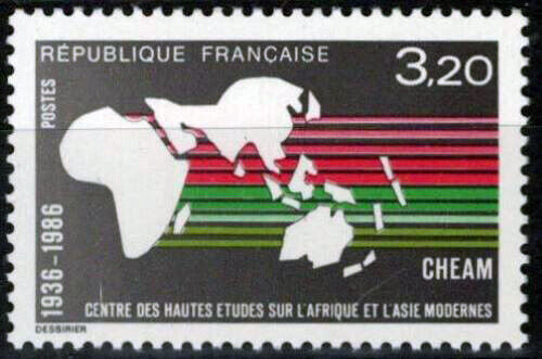 France 2002 MNH Map Asia Africa Studies Education 032323SM80M