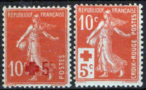 France B1-B2 MH Semi-Postal Sower Red Cross Agriculture 051023S172