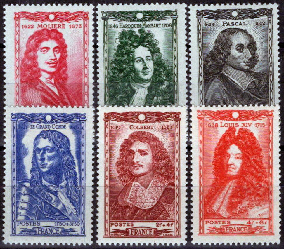 France B179-B184 MNH Semi-Postal Historical Figures Pascal 051023S174M