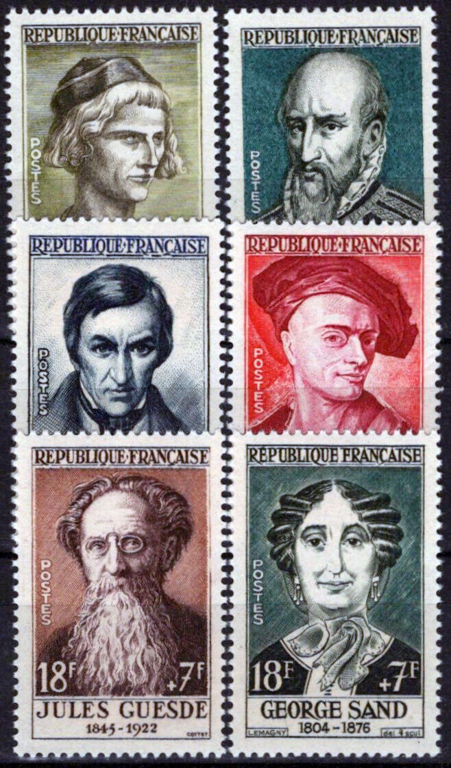 France B312-B317 MNH Semi-Postal Portraits Historical Figures 032323SM165M