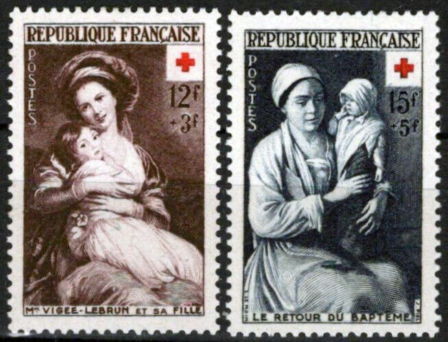 France B282-B283 MNH Semi-Postal Red Cross Paintings Women 032323SM163M