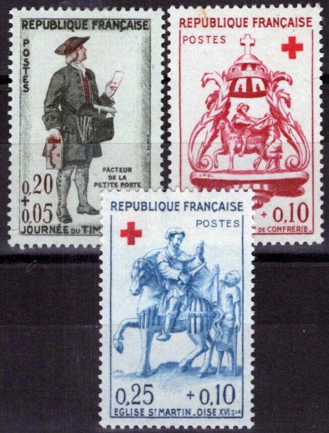 France B347-B349 MH Semi-Postal Red Cross Letter Carrier 032323SM172