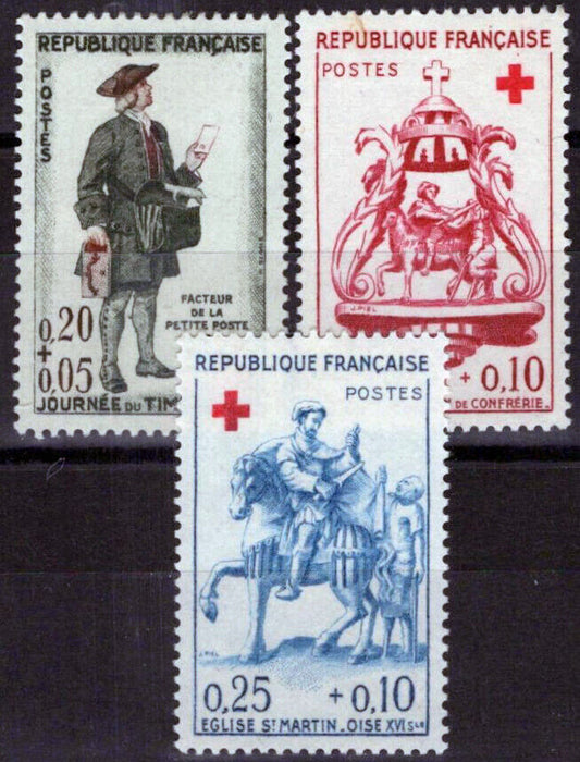 France B347-B349 MH Semi-Postal Red Cross Letter Carrier 032323SM172