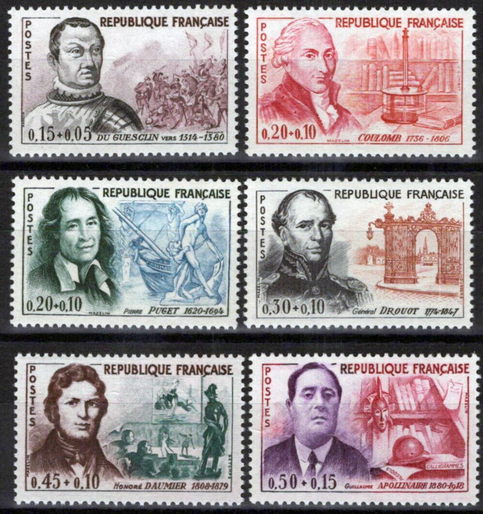 France B350-B355 MNH Semi-Postal Famous Men Military Painter 032323SM173M