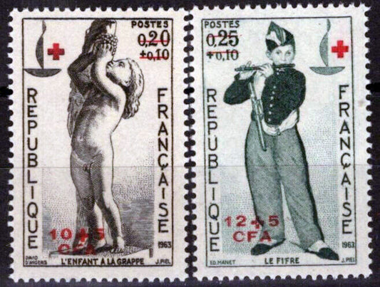 France Reunion B18-B19 MNH Semi-Postal Surcharged Red Cross 061223SM01M