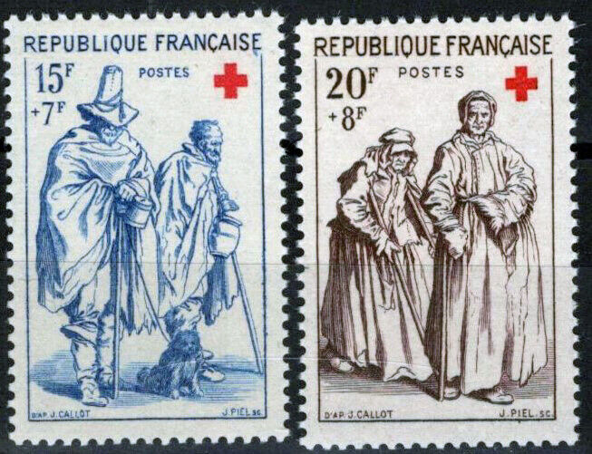 France B318-B319 MNH Semi-Postal Red Cross Engraving Artwork 032323SM166M