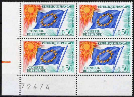 France Council of Europe 1O13 MNH Plate Block Official Stamps 061223SM19