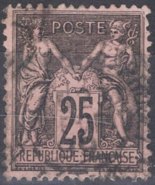 France 100 Used 25c blk pale rose Peace & Commerce 060823S05