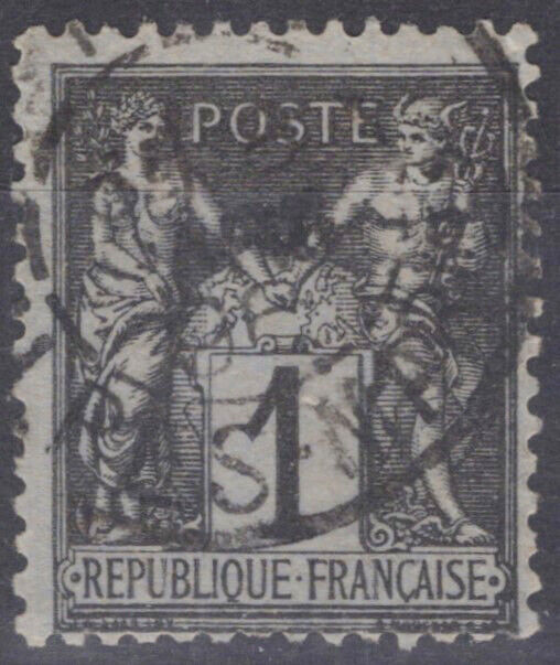 France 86 Used 1c blk lil bl Peace & Commerce 051023S183