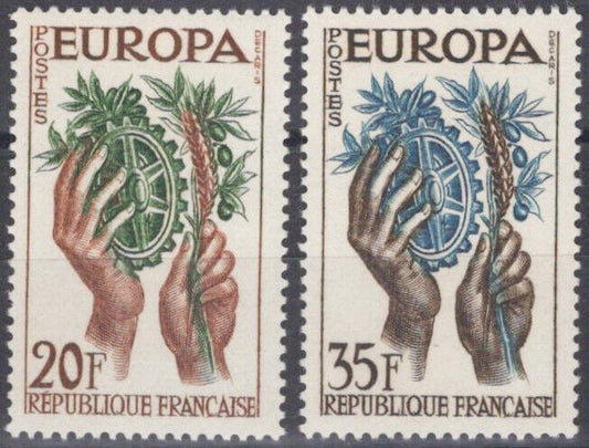 France 846-847 MNH United Europe Peace Prosperity Hands Europa 060823S24